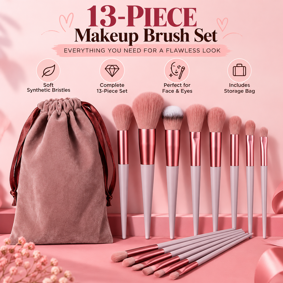 13-Piece Luxe Makeup Brush Collection