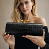 Crocodile-pattern Baguette Style fashionable shoulder And crossbody Bag