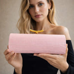 Crocodile-pattern Baguette Style fashionable shoulder And crossbody Bag