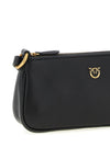 PINKO Black Goatskin Leather Crossbody Bag