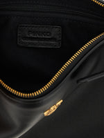 PINKO Black Goatskin Leather Crossbody Bag