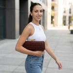 Crocodile-pattern Baguette Style fashionable shoulder And crossbody Bag