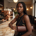 Crocodile-pattern Baguette Style fashionable shoulder And crossbody Bag
