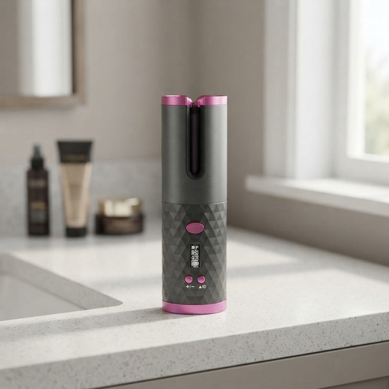 Rechargeable Automatic Hair Curler Women Portable Hair Curling Iron LCD Display Ceramic Curly Rotating Curling Wave Styer