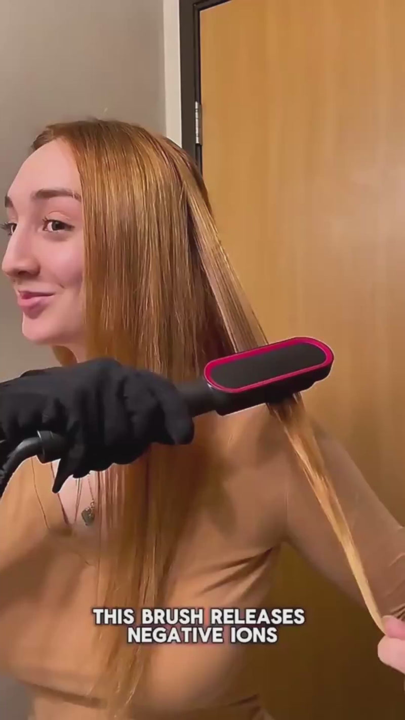 2-in-1 Heated Hair Straightening Brush.